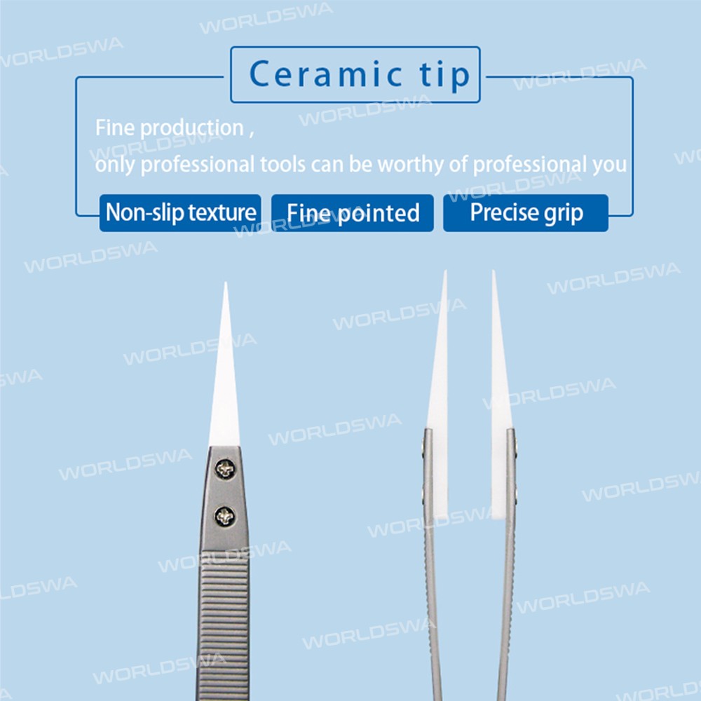 Sunshine SC-11A Non-Slip Anti-Static Ceramic Tweezers for Fly line IC Components Repair