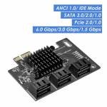 6Port PCIe to SATA Controller Expansion Card PCI-E3.0 SATA 3.0 X1 Interface with Bracket for Chia Mi