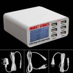 Multi-function 9A 5V 100-240V 6 Port USB Fast Charger Quick Charging Station With LCD Display for iP