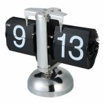 small table-clock-retro-flip-over-clock-stainless-steel-flip-over-internal-gear-driven-quartz-clock-