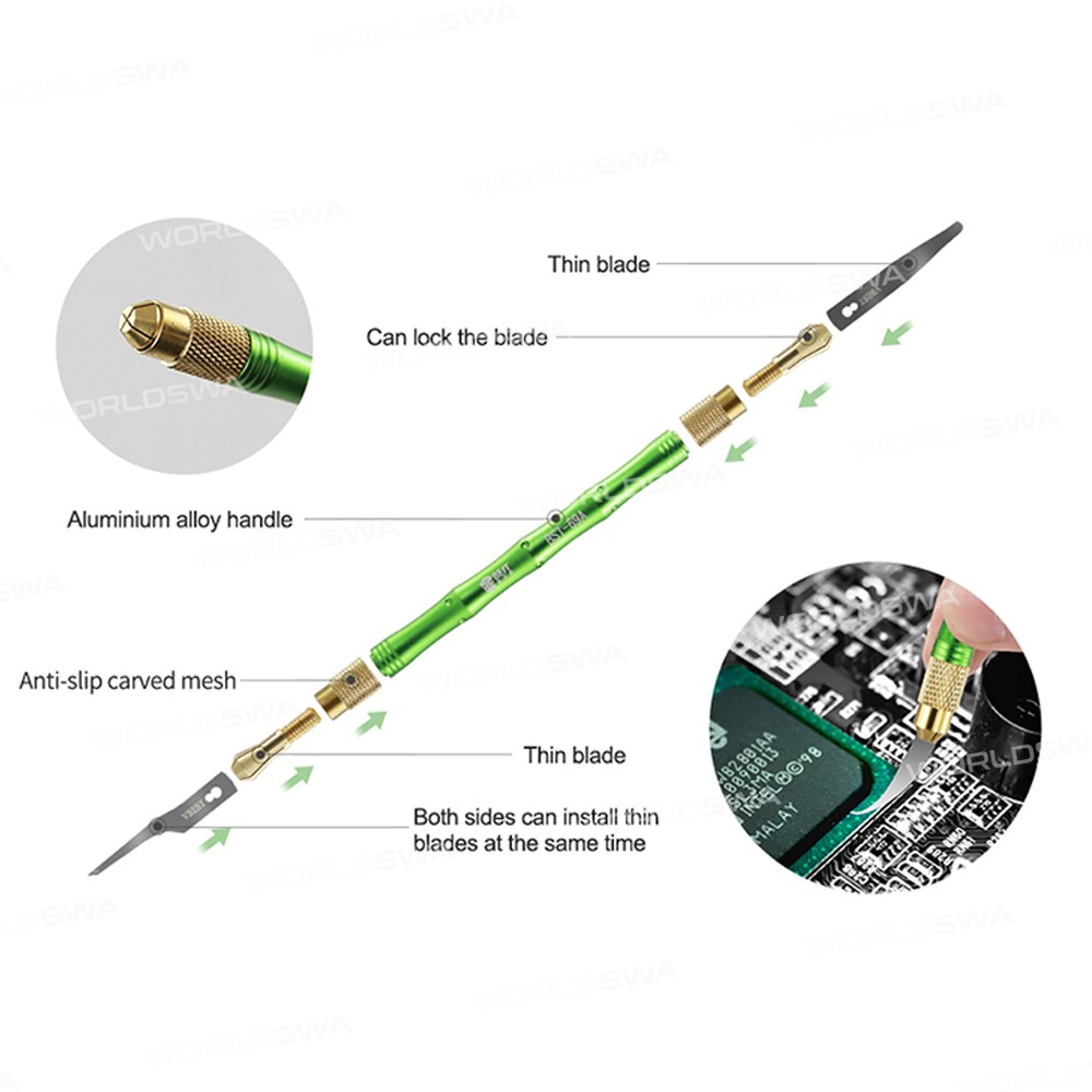BST-69A+ 4-in-1 CPU IC Chip Glue Remover Knife Set for BGA Chip Disassembly Rework