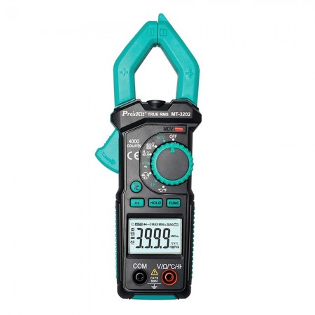 Pro'sKit MT-3202-C Digital Clamp Meter: Auto Range Non-contact DC / AC Measurement with LED Lighting