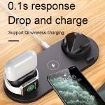 6-in-1 10W Qi Fast Wireless Charger Stand for Apple Watch/iPhone/Airpods Pro/Samsung/Xiaomi