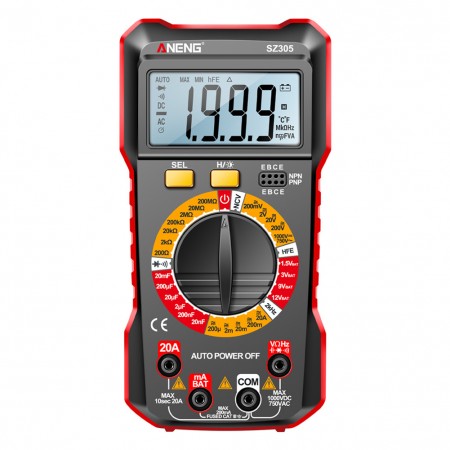 Aneng SZ305 High Precision Portable Digital Multimeter - Anti-Burn Intelligent