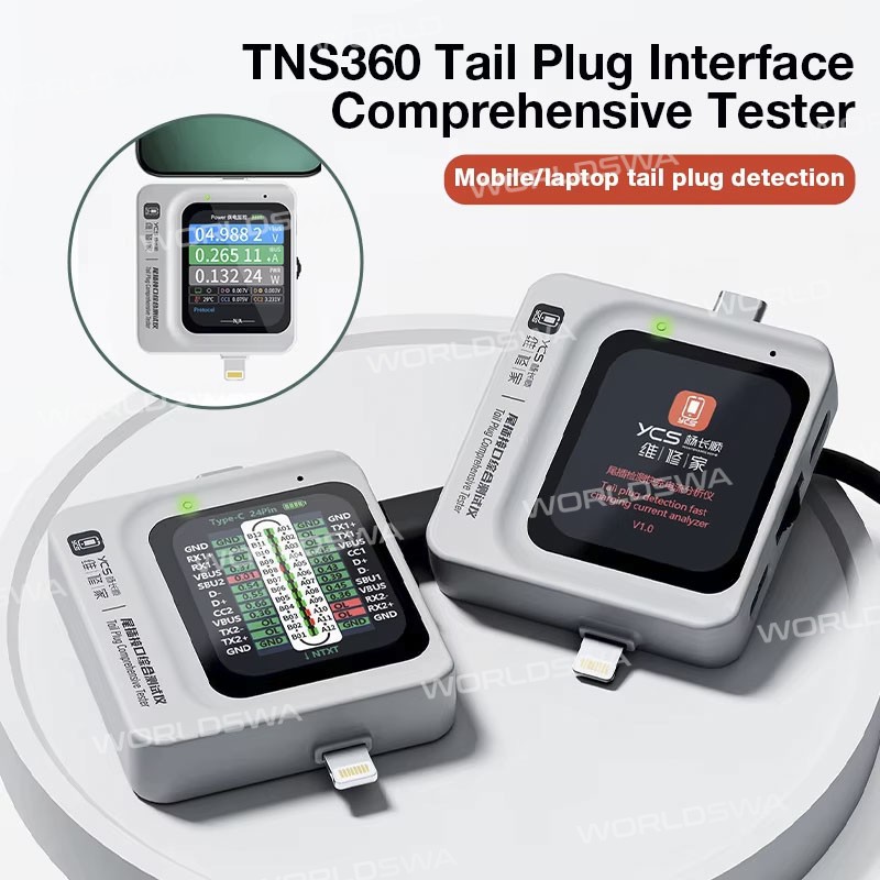 ycs tns360-type-c-lighting-tail-plug-comprehensive-detector-for-mobile-phone-laptop-1