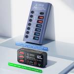 qianli k367h-7-port-extension-hub-with-p605s-60w-5-ports-digits-display-fast-charger-1