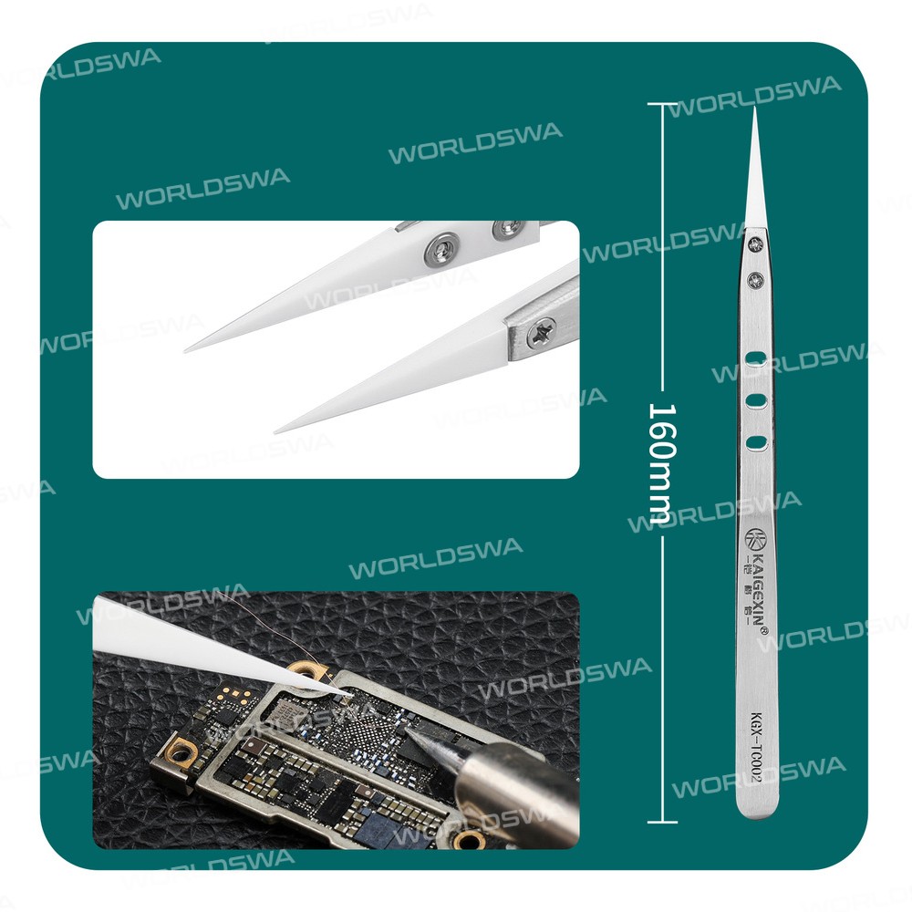 kgx tc002-insulation-nonmagnetic-ceramic-head-stainless-steel-tweezers-for-mobile-phone-repair-4