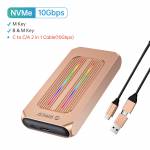 Orico M2R1 All Aluminum USB3.1 Gen2 RGB M2 NVMe SSD Enclosure for M2 NVMe SSD