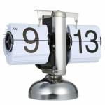 small table-clock-retro-flip-over-clock-stainless-steel-flip-over-internal-gear-driven-quartz-clock-