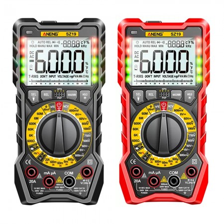 Aneng SZ19 Digital Multimeter: High Accuracy, Intelligent, NCV, Dazzle Color Illumination