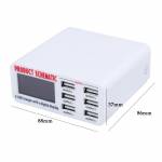 Multi-function 9A 5V 100-240V 6 Port USB Fast Charger Quick Charging Station With LCD Display for iP