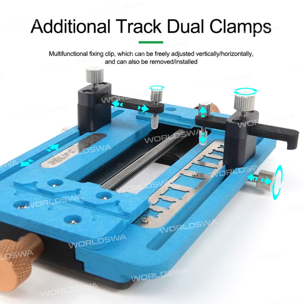 Relife RL-601F Multi-purpose Positioning Additional Track Dual Clamps Universal PCB Fixture
