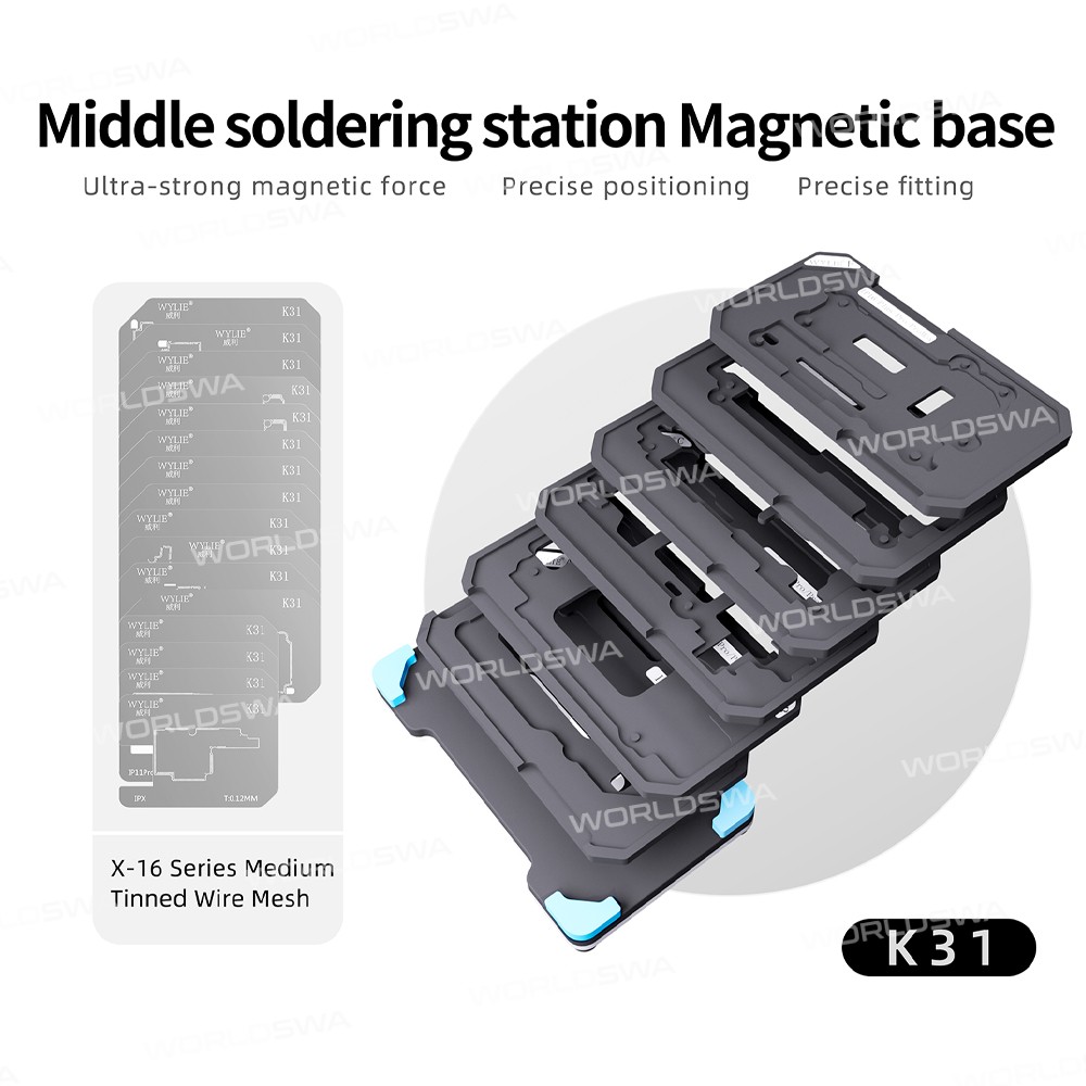 wylie k31-012mm-motherboard-middle-layer-planting-tin-platform-set-for-iphone-x-to-16pro-max-2