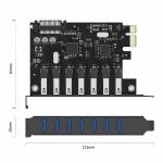 Orico PVU3-7U PCI Express X1 to USB 3.0 Expansion Card 7 Port Riser Card for Windows 7/8/10/11