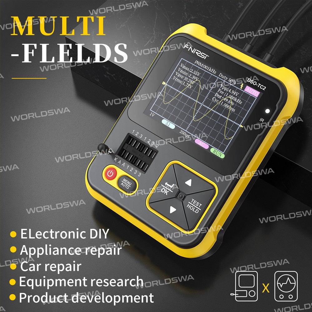 Fnirsi DSO-TC2 Portable 2-in-1 Multi-function Digital Oscilloscope Transistor Tester Multimeter
