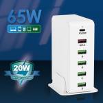 65w portable-6-port-pd30-qc30-desktop-usb-fast-charging-station-for-phone-tablet-headphone-2