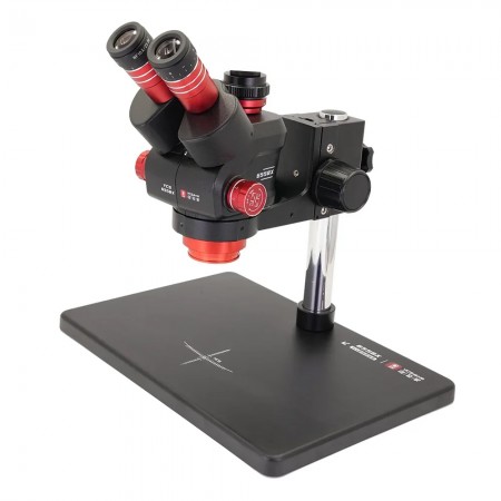YCS-6558X 6.5X-58X Trinocular Stereo Zoom Microscope with Rotation and Big Base