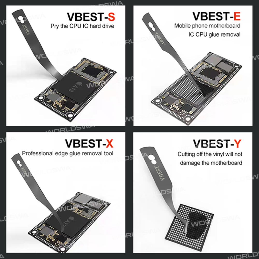 BST-69A+ 4-in-1 CPU IC Chip Glue Remover Knife Set for BGA Chip Disassembly Rework
