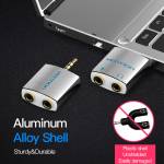 Vention Universal  Double Jack 3.5mm Audio Cable Splitter for Phone/Tablet/Laptop