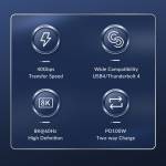 Orico TBZ4 Thunderbolt 4 Data Cable Type-C Fast Charge Cable Compatible with Thunderbolt 3