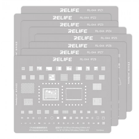 Relife RL-044 iPhone Series CPU Tin Planting Steel Mesh Set for iPhone 6 to 14 Series / Apple A8 to A16 CPU