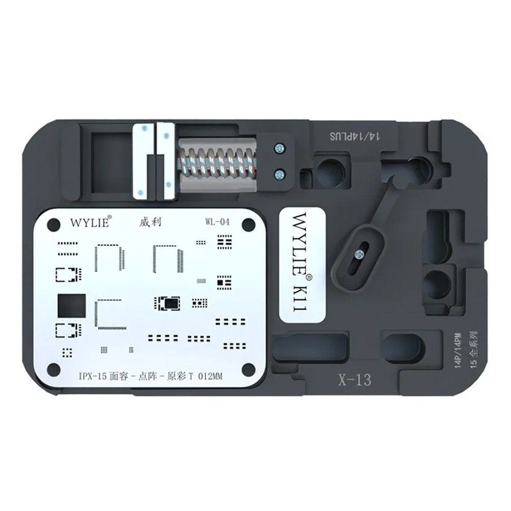 wylie k11-face-id-dot-matrix-calibrate-fixture-with-stencil-for-iphone-x-to-15pro-max-1