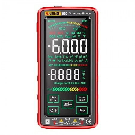 Aneng 683 6000 Counts High-end Touch Smart Multimeter, AC / DC, NCV & Temp Testing
