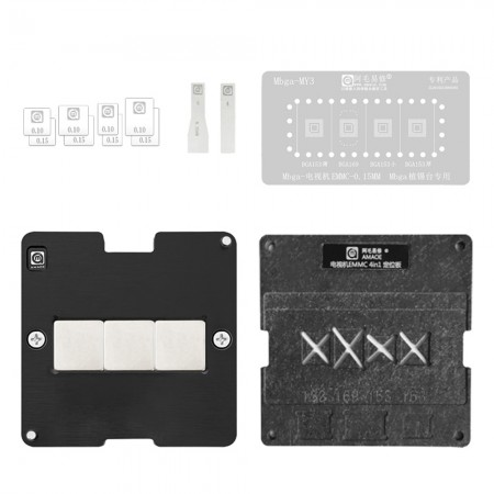 Amaoe 4-in-1 0.15mm Phone EMMC / EMCP / UFS Reballing Platform Set for Television Repair