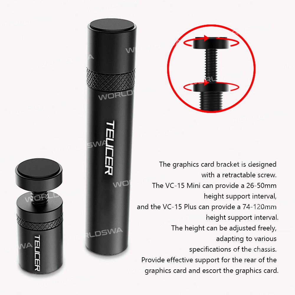 Adjustable Aluminum Alloy Telescopic Graphics Card Holder for Desktop PC Case