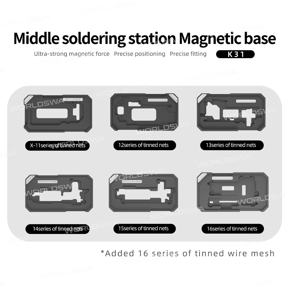 wylie k31-012mm-motherboard-middle-layer-planting-tin-platform-set-for-iphone-x-to-16pro-max-13