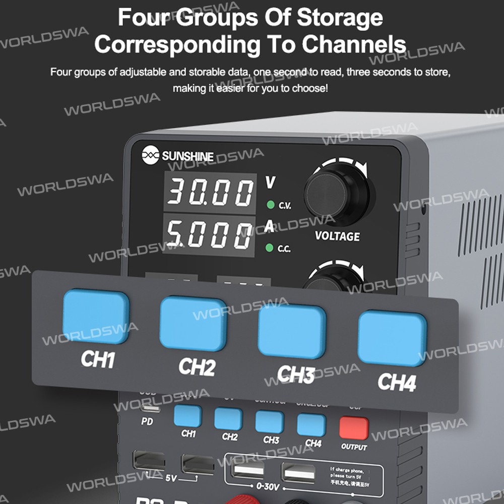 sunshine p2-pro-330w-4-segment-storage-channel-high-precision-adjustable-dc-stabilized-power-supply-
