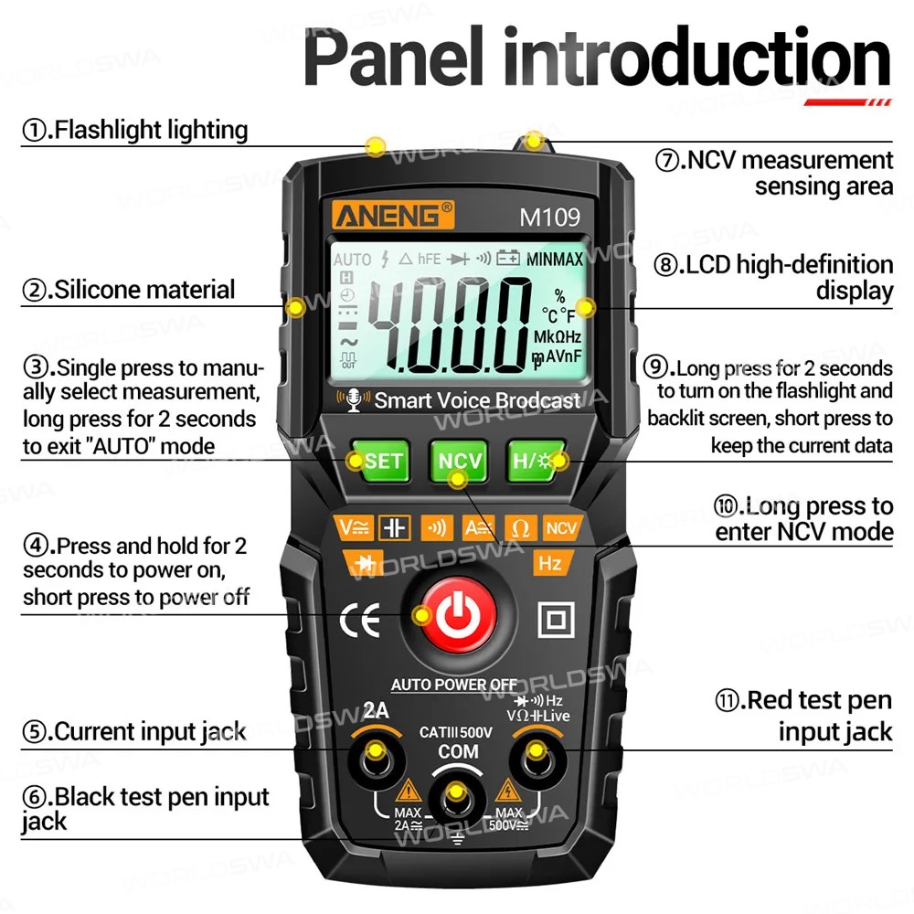 aneng m109-4000-intelligent-anti-burning-count-digital-multimeter-with-voice-announcement-7