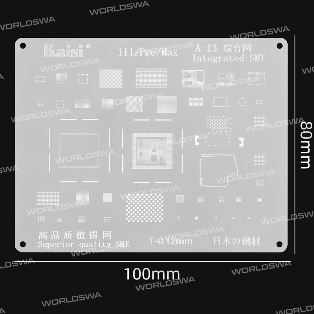 Kaisi 0.12mm BGA Reballing Stencil Net for iPhone 6 to 11 Pro Max