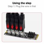 ASM1184E PH410 4-Port M.2 to PCI-E USB 3.0 Extender Riser Adapter Card for Mac os / Windows / Linux