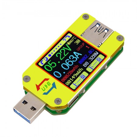 UM34C Type-C 1.44inch Color LCD Portable USB Current & Voltage Detector