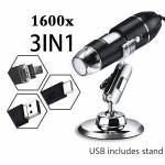 10X-1600X Handheld Portable 3in1 Digital USB Interface Electron Stereo Microscope