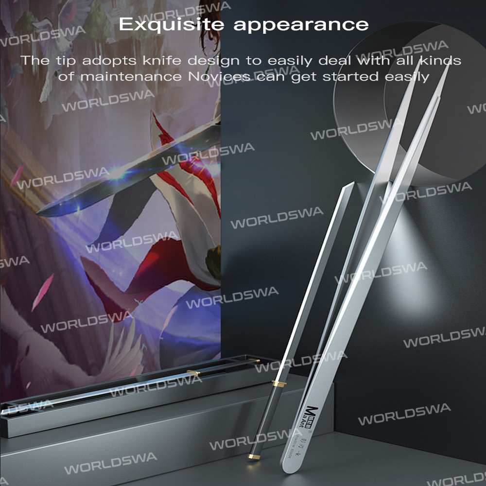 MaAnt Shadow Blade Series Hand-polished Non-magnetic Stainless Steel Tweezers