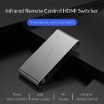Orico HS3-A1 Aluminum Alloy Infrared Remote Control HDMI Switcher DP(M) to DVI (F) HD Video Adapter