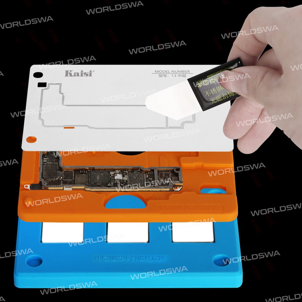 kaisi 18-in-1-silicone-middle-layer-tin-planting-bga-reballing-platform-set-5