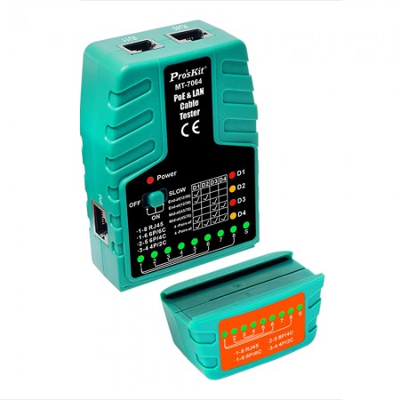 Pro'sKit MT-7064-C 2-in-1 Multi-functional POE Network Cable Tester for Video Surveillance