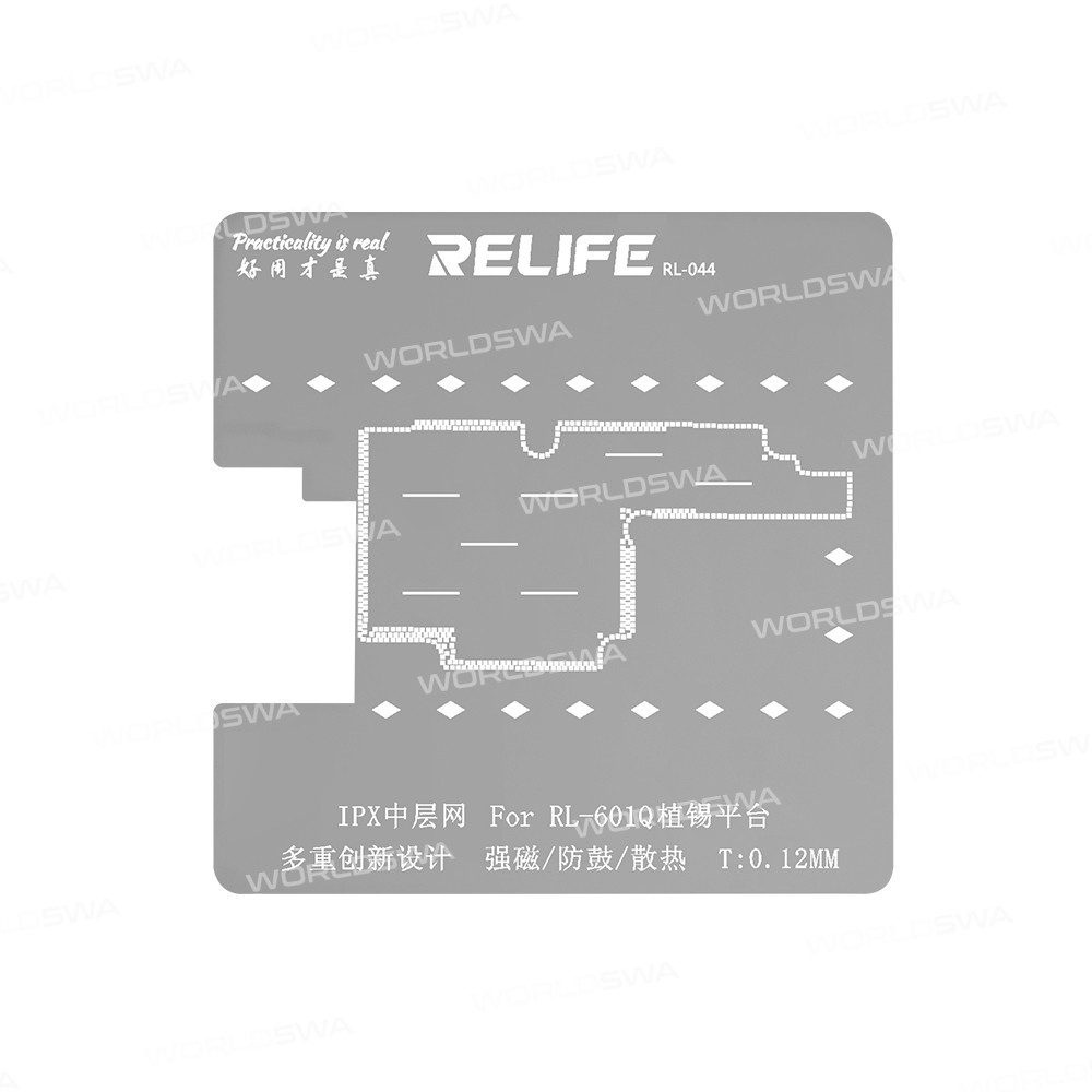 Relife RL-601Q 6in1 Middle Frame BGA Reballing Stencil Planting Tin Template Fixture for iPhone X-11