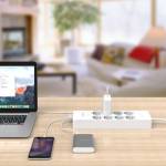 Orico HPC-8A5U 8 AC Outlets Surge Protector Power Strip with 5 USB Ports for Home Office - EU Plug