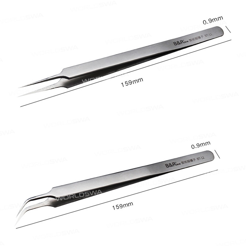 B&R BT-11 BT-12 BT-13 BT-14 Precision Lengthened Anti-static Stainless Steel Tweezer