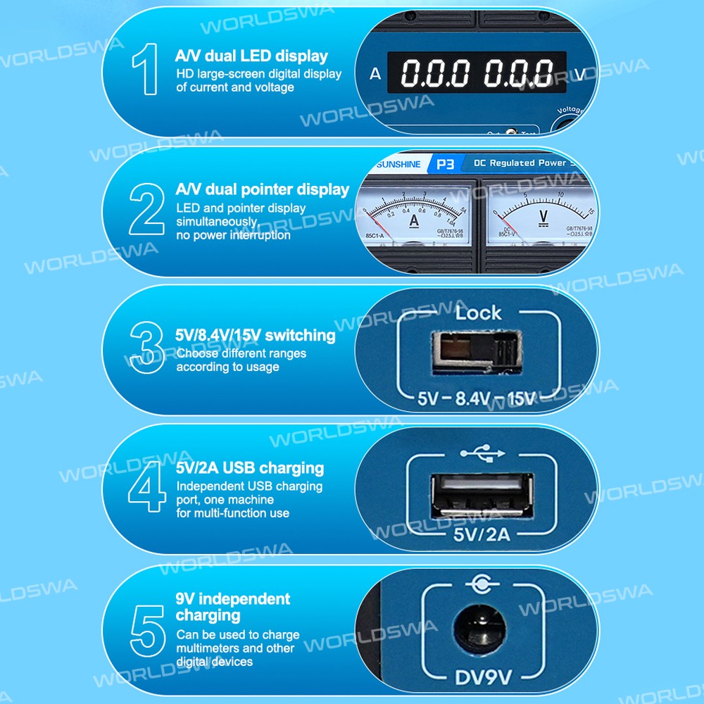 sunshine p3-5v-84v-15v-switching-dual-led-dual-pointer-display-dc-regulated-power-supply-8