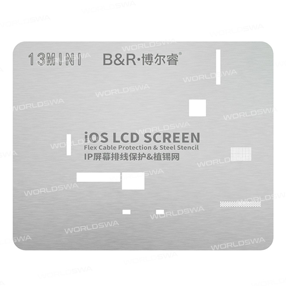 B&R IO6 iOS LCD Screen IC Flex Cable Protection & Steel Stencil Set for iPhone 11 to 13 Pro Max
