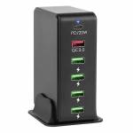 65w portable-6-port-pd30-qc30-desktop-usb-fast-charging-station-for-phone-tablet-headphone-10