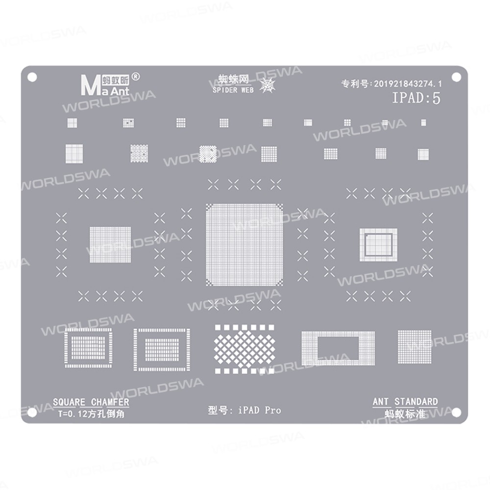 maant ipad-series-8-in-1-012mm-square-chamfer-bga-reballing-stencil-for-ipad-6