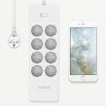 Orico HPC-8A5U 8 AC Outlets Surge Protector Power Strip with 5 USB Ports for Home Office - EU Plug