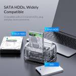 Orico 2 Bay SATA to USB 3.1 Transparent External HDD Docking Station for 2.5 / 3.5 inches HDD SSD
