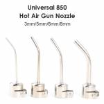3/5/8/10mm Stainless Steel Curved Heat Gun Nozzles for 850 Hot Air Soldering Rework Station